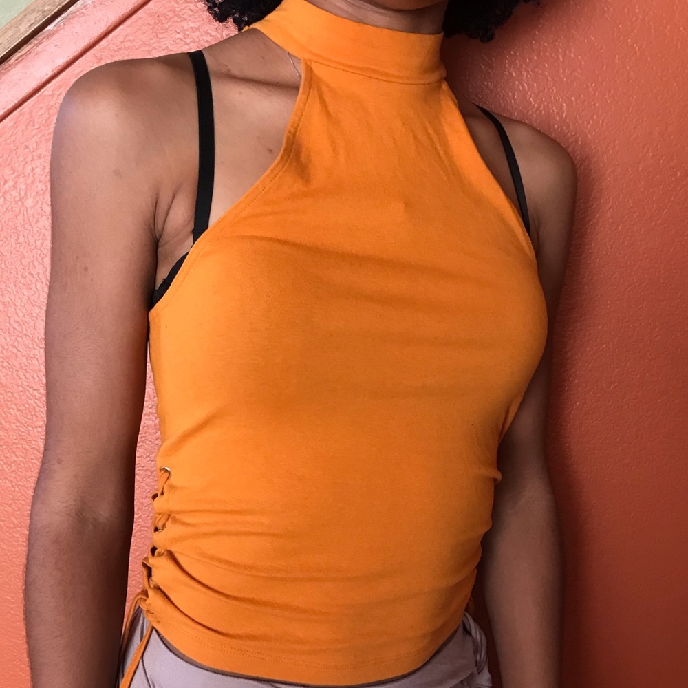 Orange halter top